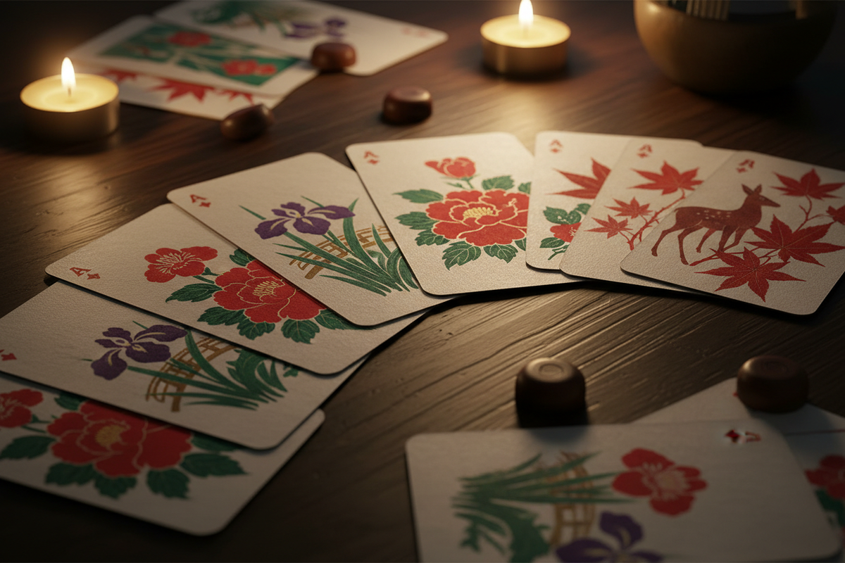 Cartes Hanafuda & motifs floraux